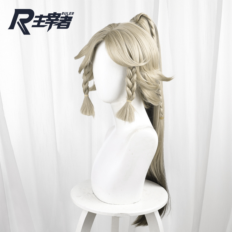 Kachina Light Yellow Gradient Scalp-top Braided Cosplay Wig for Genshin Impact - 559P - Image 5