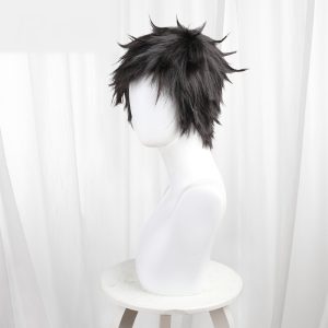 Taiki Inomata Black-brown Short Flipped Layered Cosplay Wig for Blue Box - 582A
