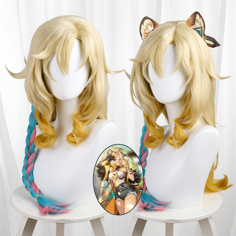 Xilonen Two-tone Highlighted Gradient Scalp-top Long Cosplay Wig for Genshin Impact - 559R - image 1
