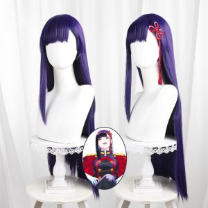 Ren Yamashiro Purple Scalp-top Long Straight Cosplay Wig for Chained Soldier - 580A - image 1