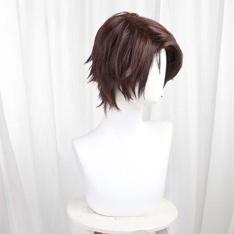 Kenyu Yukimiya Reddish Brown Blue Short Flipped Cosplay Wig for Blue Lock - 581B - Image 3