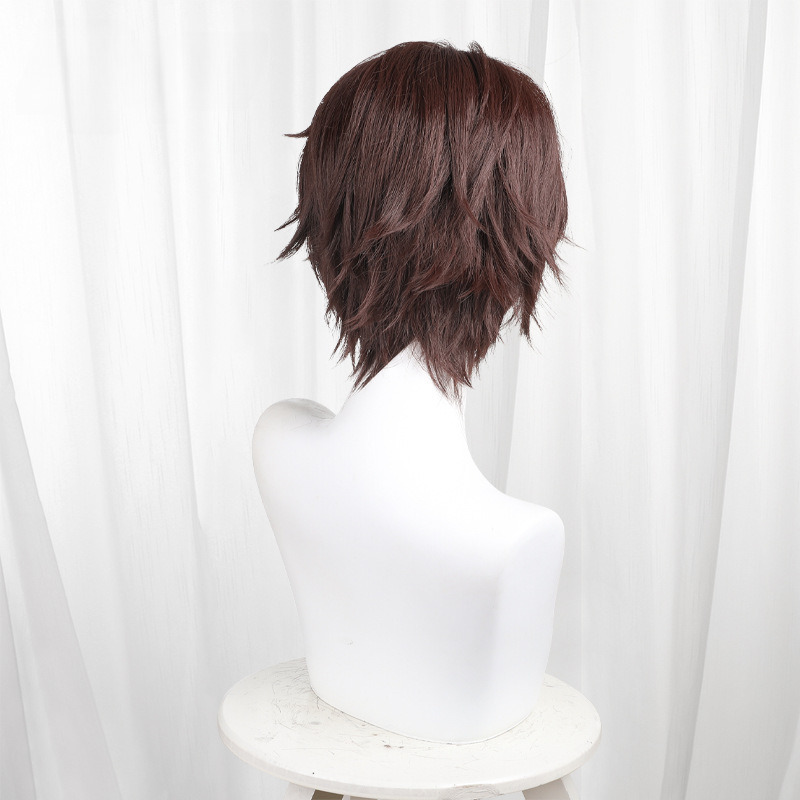 Kenyu Yukimiya Reddish Brown Blue Short Flipped Cosplay Wig for Blue Lock - 581B - Image 5