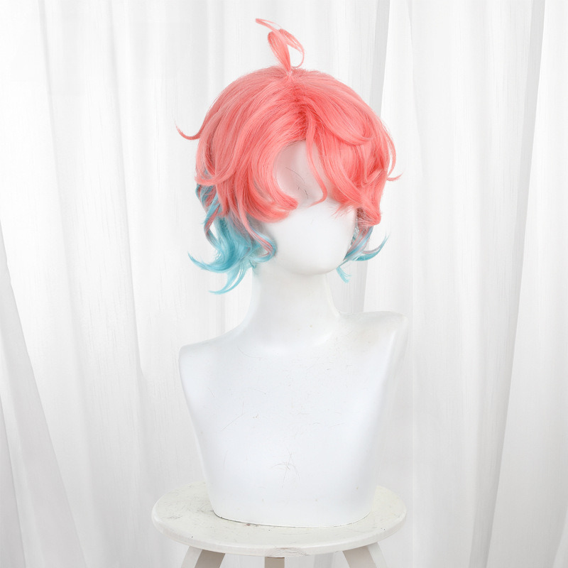 Mian Yang Gai Bei Ding Gradient Short Flipped Teased Cosplay Wig for Food Fantasy - 583A - image 2