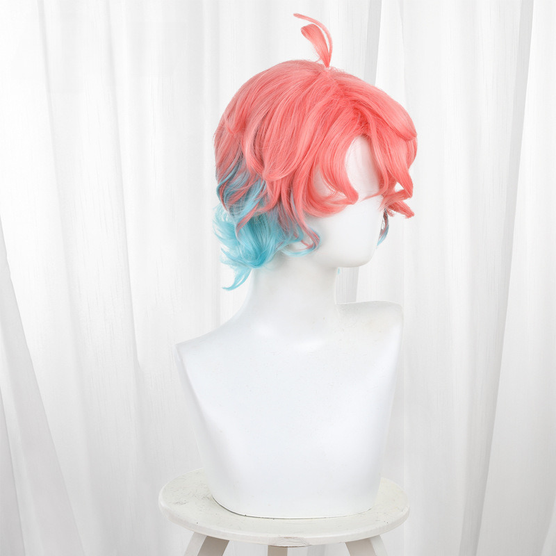 Mian Yang Gai Bei Ding Gradient Short Flipped Teased Cosplay Wig for Food Fantasy - 583A - image 3