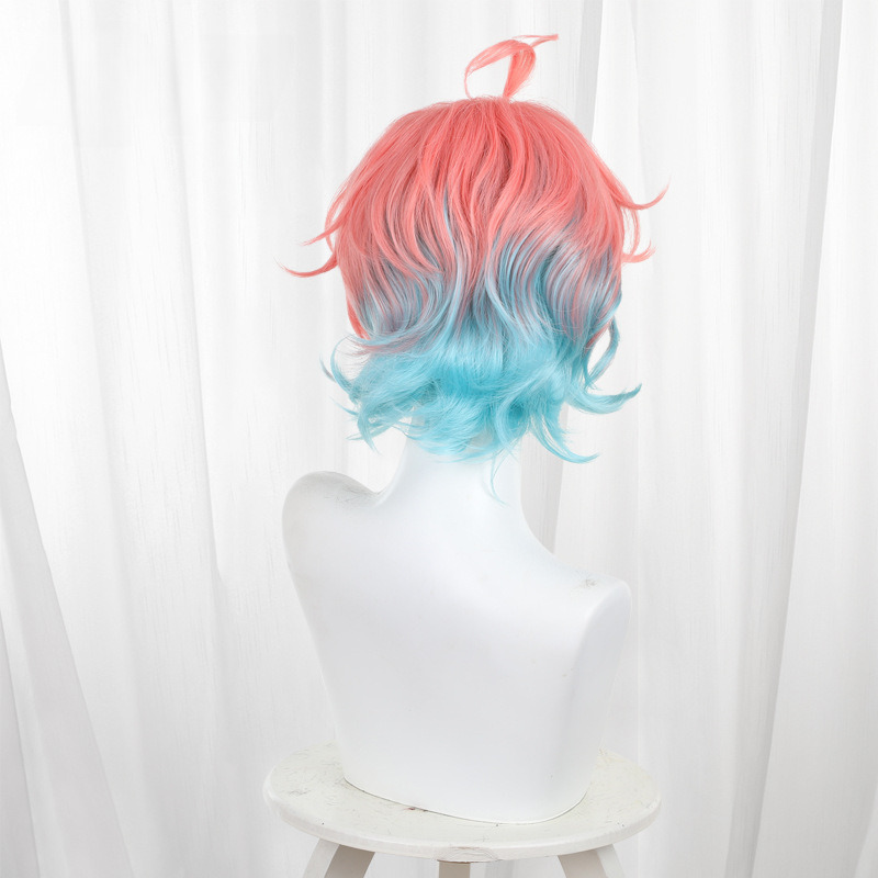 Mian Yang Gai Bei Ding Gradient Short Flipped Teased Cosplay Wig for Food Fantasy - 583A - image 4