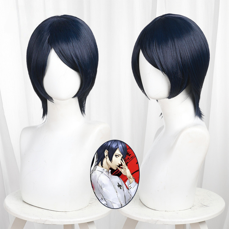 Yusuke Kitagawa Dark Blue Scalp-top Short Cosplay Wig for Persona 5 - 463F - image 1