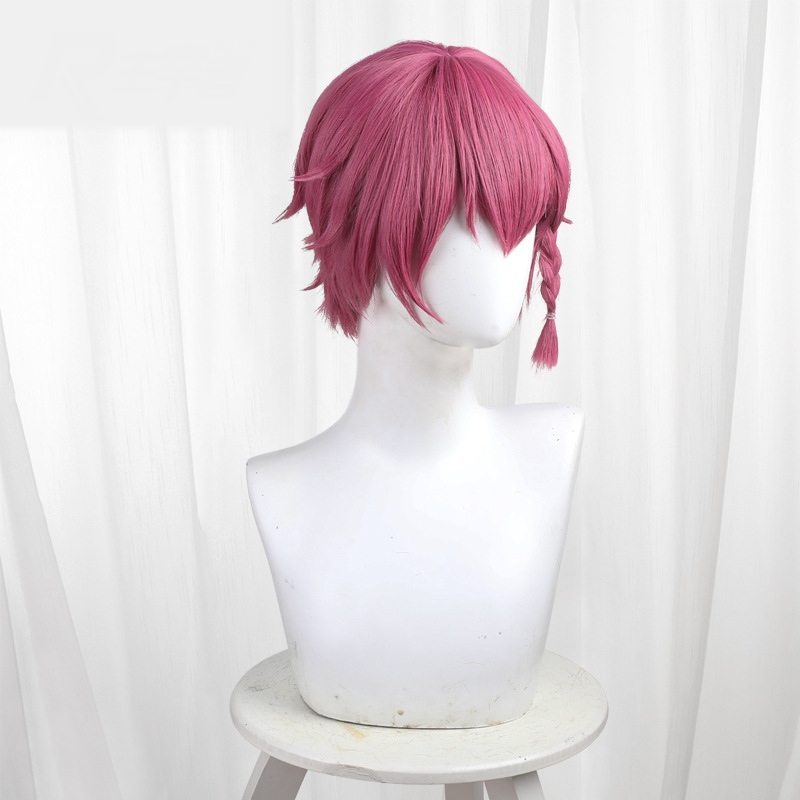 Ranze Kurona Pink Blue Scalp-top Braided Cosplay Wig for Blue Lock - 581A - Image 3