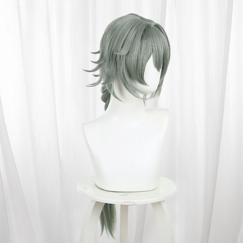 Caesar King Gray-green Scalp-top Braided Ponytail Cosplay Wig for Zenless Zone Zero - 551P - image 4