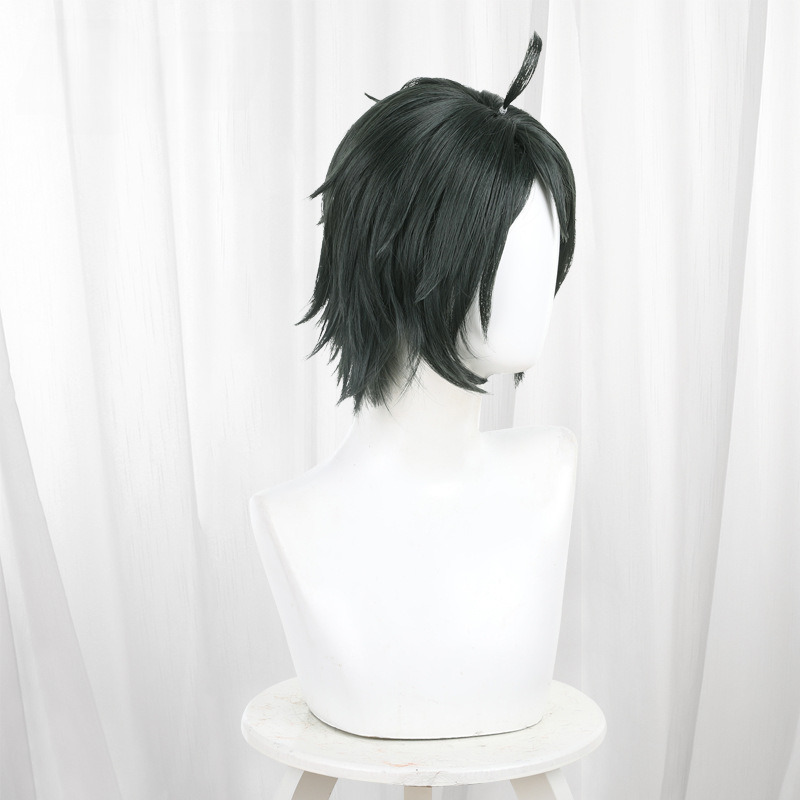 Tadashi Yamaguchi Dark Green Scalp-top Short Styled Cosplay Wig for Haikyu!! - 343I - image 4