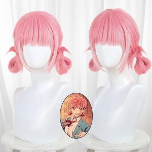 Hina Chono Peach Pink Gradient Double Bun Scalp-top Cosplay Wig for Blue Box - 582C - image 1