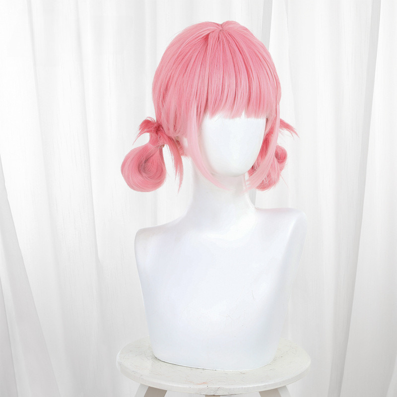 Hina Chono Peach Pink Gradient Double Bun Scalp-top Cosplay Wig for Blue Box - 582C - image 2
