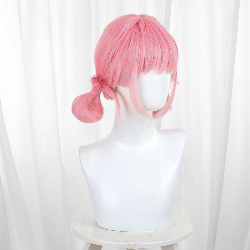 Hina Chono Peach Pink Gradient Double Bun Scalp-top Cosplay Wig for Blue Box - 582C - image 3