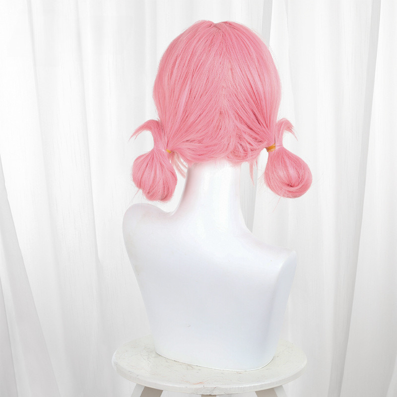 Hina Chono Peach Pink Gradient Double Bun Scalp-top Cosplay Wig for Blue Box - 582C - image 4