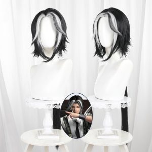 Wuchen Black-white Scalp-top Low Ponytail Styled Cosplay Wig for Naraka: Bladepoint - 552G - image 1