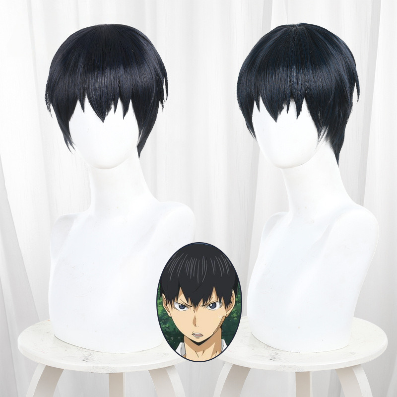 Tobio Kageyama Blue Scalp-top Short Cosplay Wig for Haikyu!! - 343G - image 1