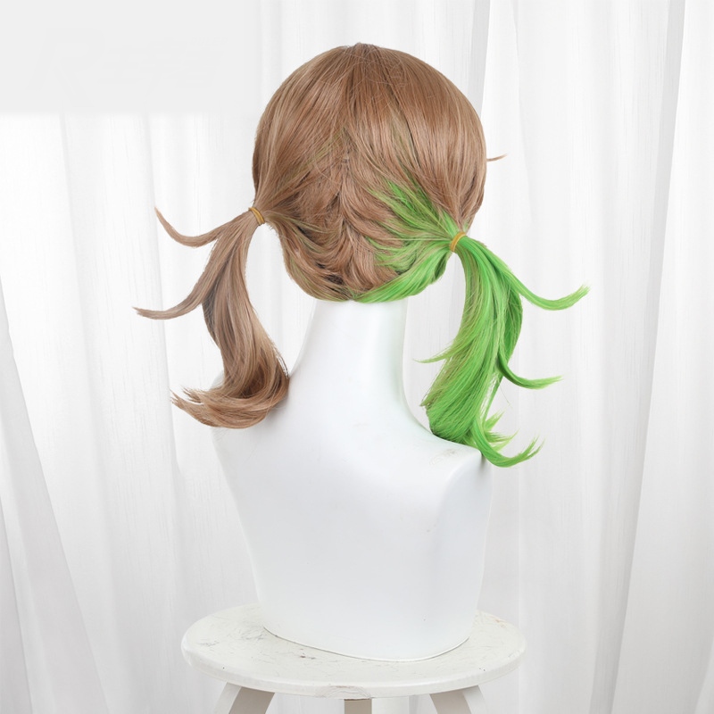 Cheerleader Brown-green Highlighted Twin Ponytail Cosplay Wig for Identity V - 476YD - Image 4