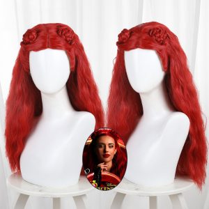 Red Red Scalp-top Braided Long Wavy Cosplay Wig for Descendants: The Rise of Red - 405L