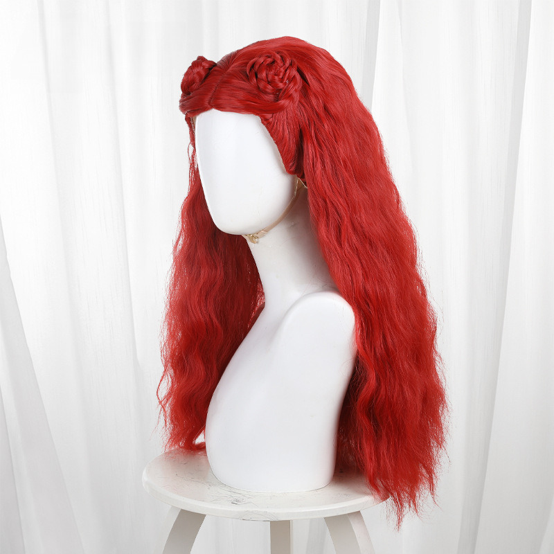 Red Red Scalp-top Braided Long Wavy Cosplay Wig for Descendants: The Rise of Red - 405L - Image 2
