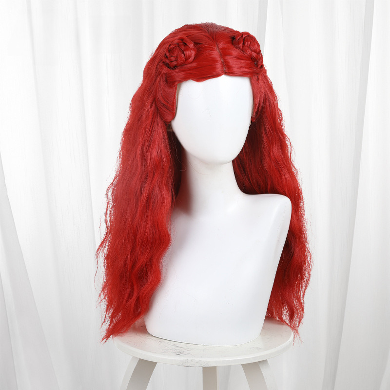 Red Red Scalp-top Braided Long Wavy Cosplay Wig for Descendants: The Rise of Red - 405L - Image 3
