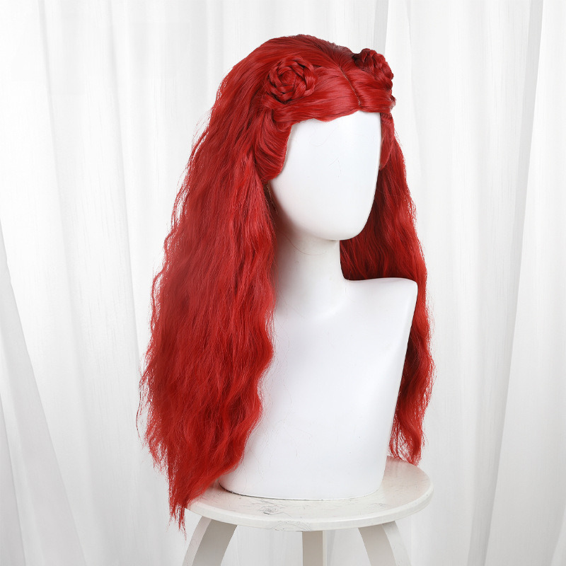 Red Red Scalp-top Braided Long Wavy Cosplay Wig for Descendants: The Rise of Red - 405L - Image 4