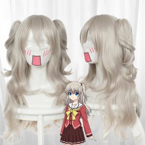 Nao Tomori Gray-white White Twin Ponytail Cosplay Wig for Charlotte - 384C
