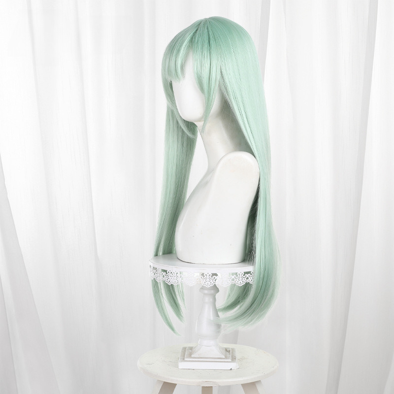 Mutsumi Wakaba Light Green Scalp-top Long Straight Cosplay Wig for BanG Dream! - 586B - image 2