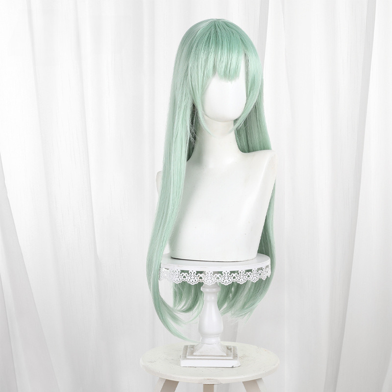 Mutsumi Wakaba Light Green Scalp-top Long Straight Cosplay Wig for BanG Dream! - 586B - image 3
