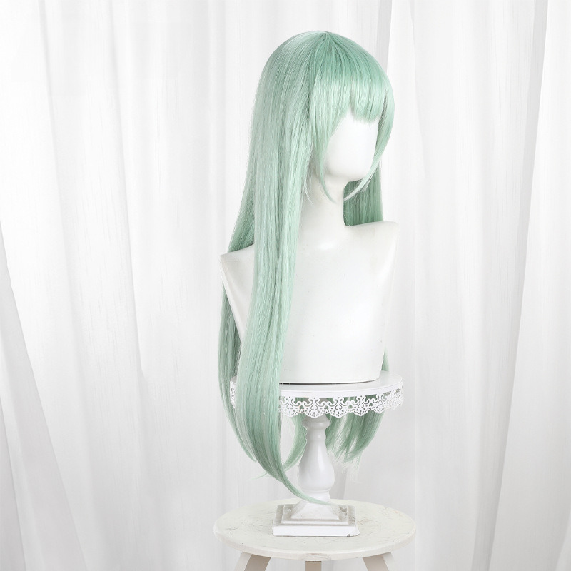 Mutsumi Wakaba Light Green Scalp-top Long Straight Cosplay Wig for BanG Dream! - 586B - image 4