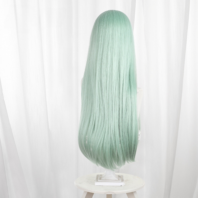 Mutsumi Wakaba Light Green Scalp-top Long Straight Cosplay Wig for BanG Dream! - 586B - image 5