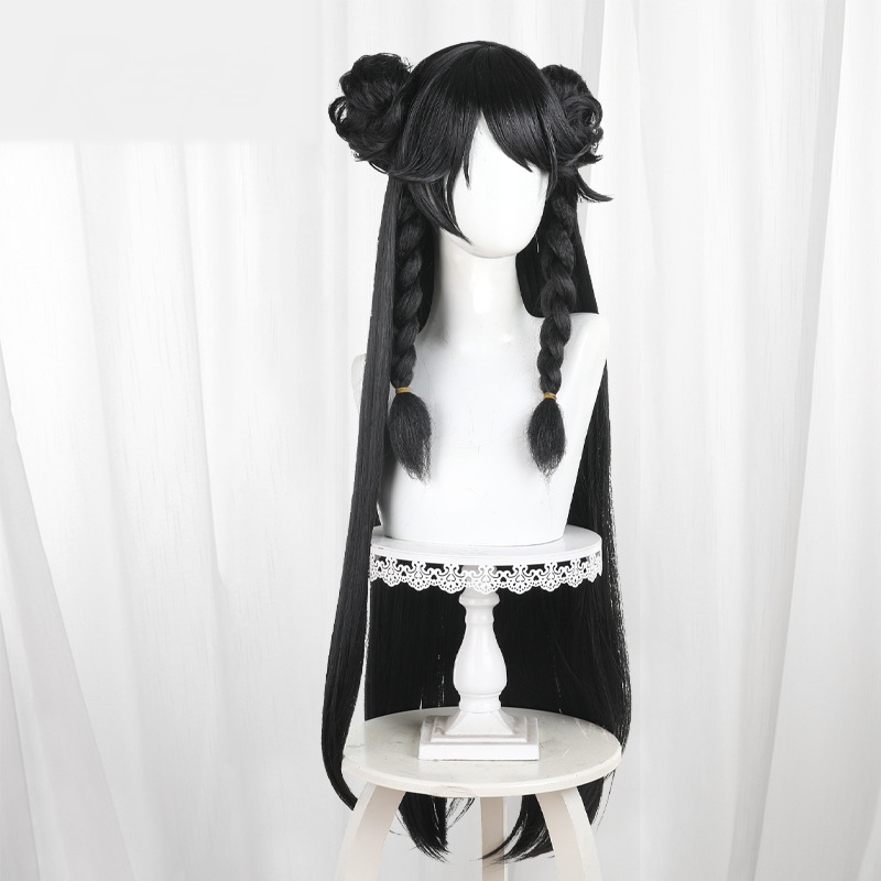 Hikari Scalp-top Long Straight Hair Bun Styled Cosplay Wig for Guilongchao - 585A - Image 2