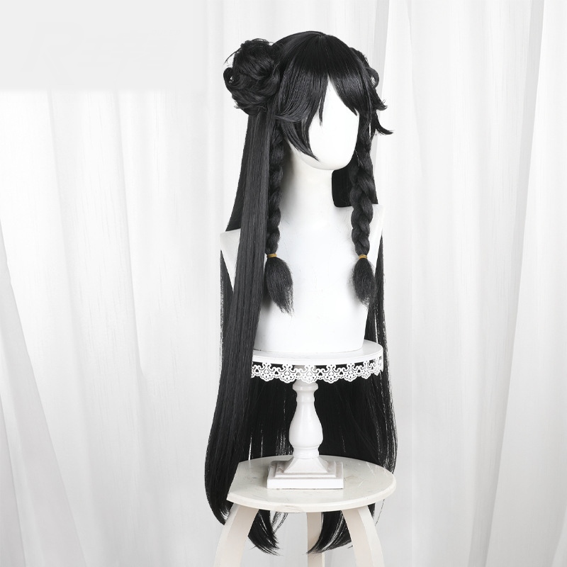 Hikari Scalp-top Long Straight Hair Bun Styled Cosplay Wig for Guilongchao - 585A - Image 3