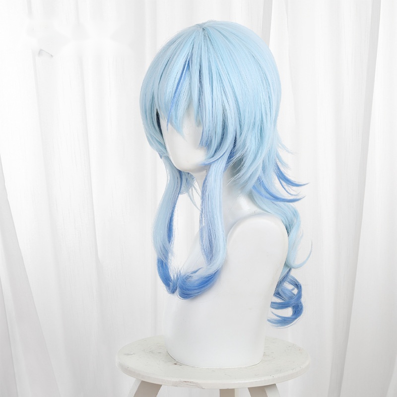 The Shorekeeper Sky Blue Gradient Scalp-top Medium-length Cosplay Wig for Wuthering Waves - 572G