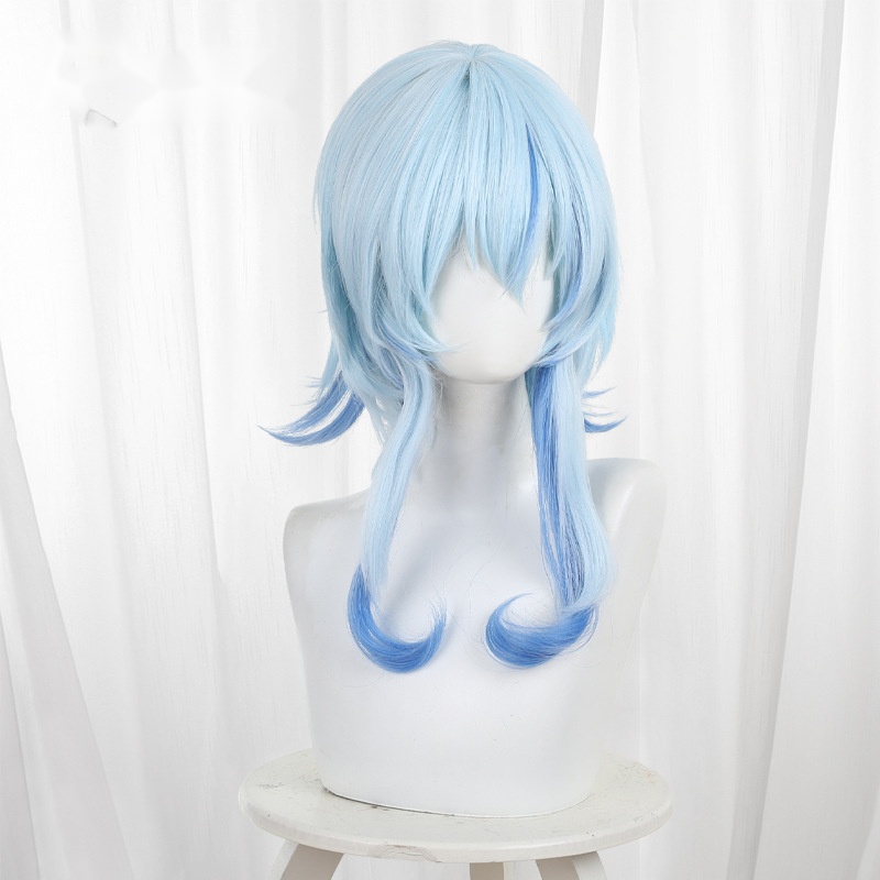 The Shorekeeper Sky Blue Gradient Scalp-top Medium-length Cosplay Wig for Wuthering Waves - 572G - Image 2