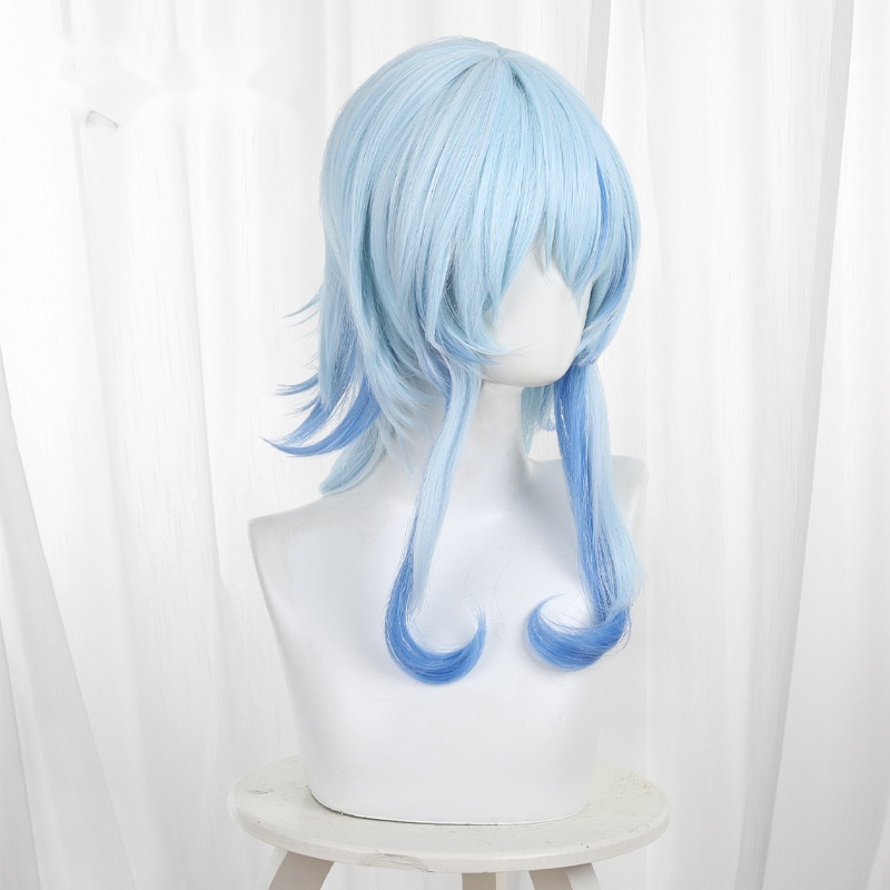 The Shorekeeper Sky Blue Gradient Scalp-top Medium-length Cosplay Wig for Wuthering Waves - 572G - Image 3