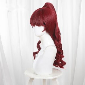 Kasumi Yoshizawa Red Clip-in Single Ponytail Curly Cosplay Wig for Persona - 463H