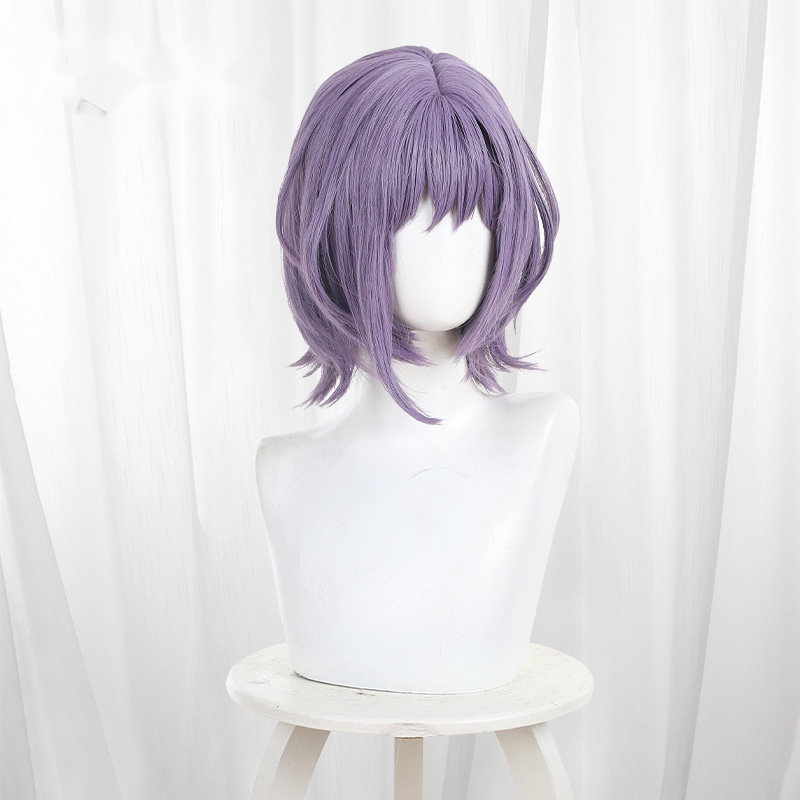 Nyamu Yutenji Gray-purple Scalp-top Short Cosplay Wig for BanG Dream! - 586D - Image 2