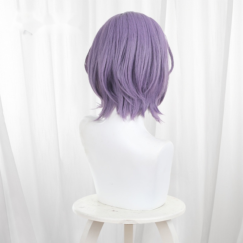 Nyamu Yutenji Gray-purple Scalp-top Short Cosplay Wig for BanG Dream! - 586D - Image 4