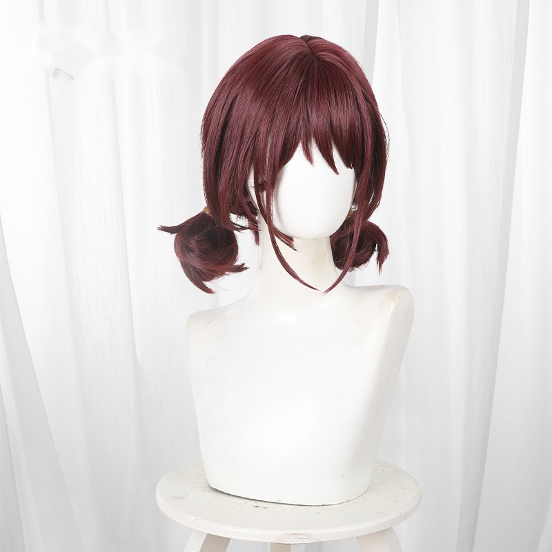 Nina Iseri Reddish Brown Bun Short Cosplay Wig for Girls Band Cry - 587A - Image 2