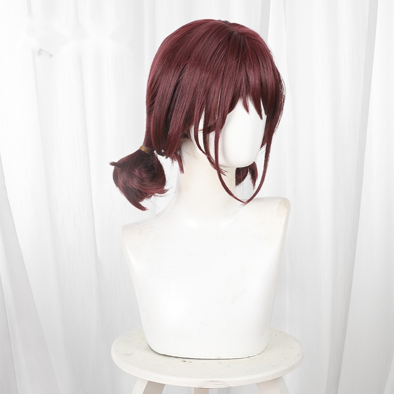 Nina Iseri Reddish Brown Bun Short Cosplay Wig for Girls Band Cry - 587A - Image 3