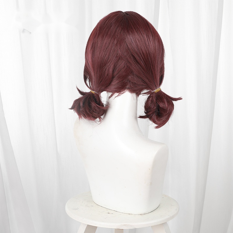 Nina Iseri Reddish Brown Bun Short Cosplay Wig for Girls Band Cry - 587A - Image 4