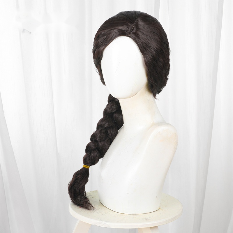 Elphaba Dark Brown Braided Long Cosplay Wig for Wicked - 336J