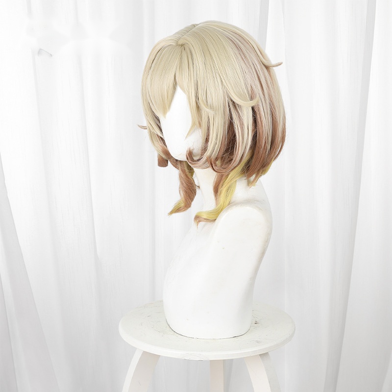 Aglaea Gradient Color-block Ringlet Curls Short Cosplay Wig for Honkai: Star Rail - 566Q