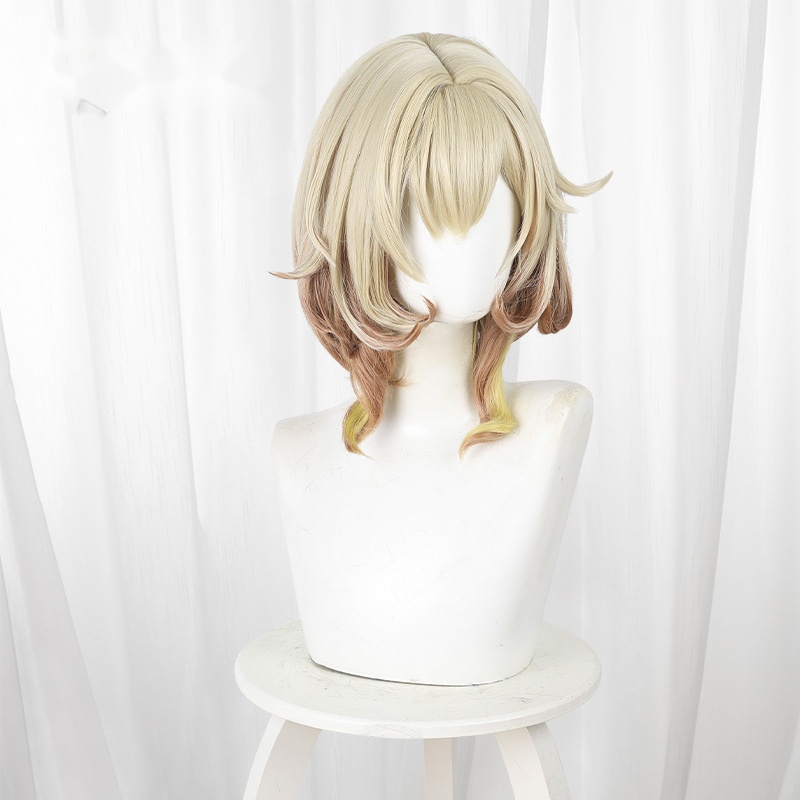 Aglaea Gradient Color-block Ringlet Curls Short Cosplay Wig for Honkai: Star Rail - 566Q - Image 2