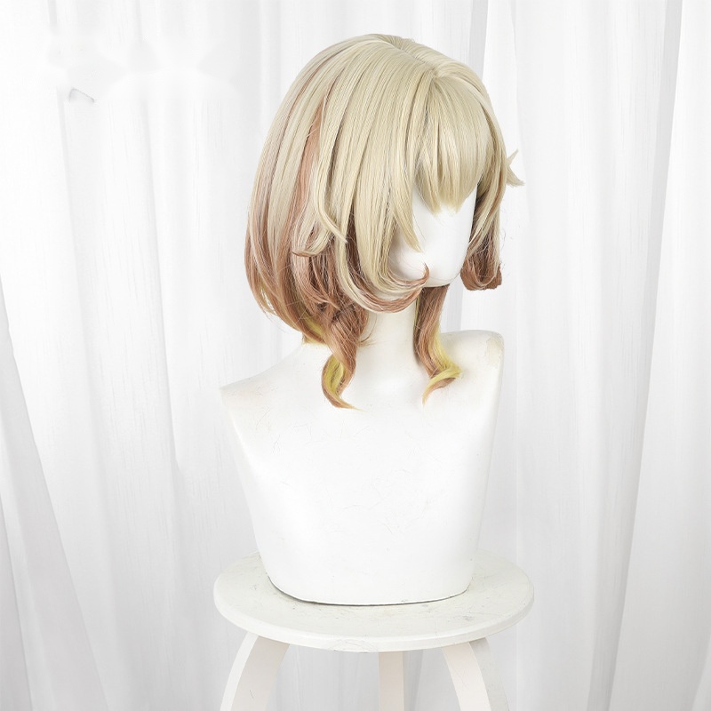 Aglaea Gradient Color-block Ringlet Curls Short Cosplay Wig for Honkai: Star Rail - 566Q - Image 3