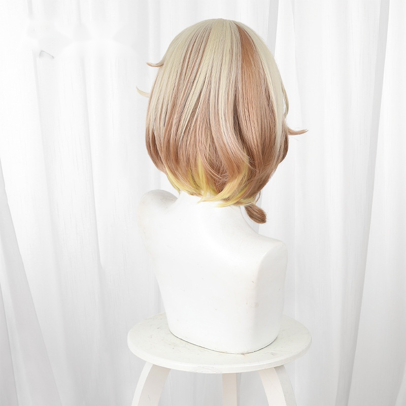 Aglaea Gradient Color-block Ringlet Curls Short Cosplay Wig for Honkai: Star Rail - 566Q - Image 4