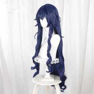 Shizuka Yoshimoto Cyan Long Wavy Cosplay Wig for The 100 Girlfriends Who Really, Really, Really, Really, Really Love You - 561B
