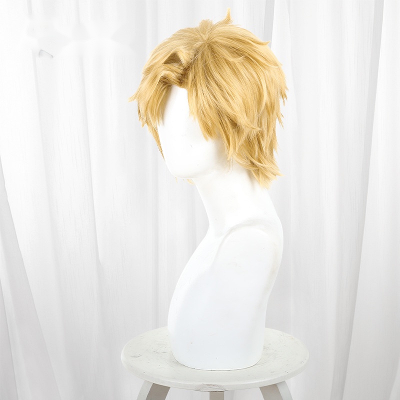 Tsukasa Akeuraji Yellow Short Teased Cosplay Wig for Medalist - 589B