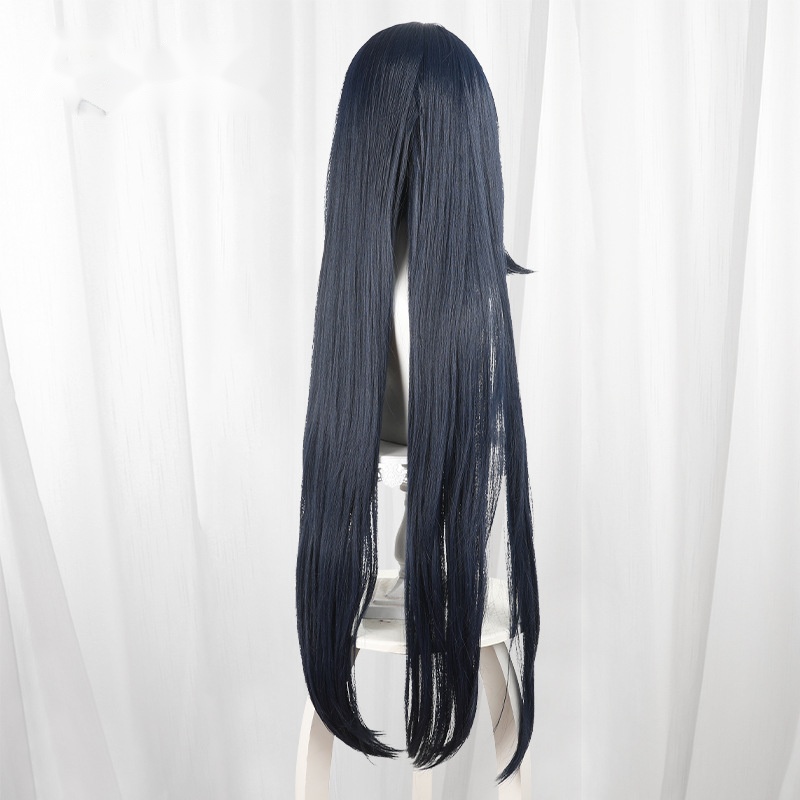 Lan Yan Ink Blue Highlighted Scalp-top Long Straight Cosplay Wig for Genshin Impact - 559V - Image 4