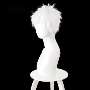 Hikaru Indou White Short Flipped Teased Cosplay Wig for The Summer Hikaru Died - 591B
