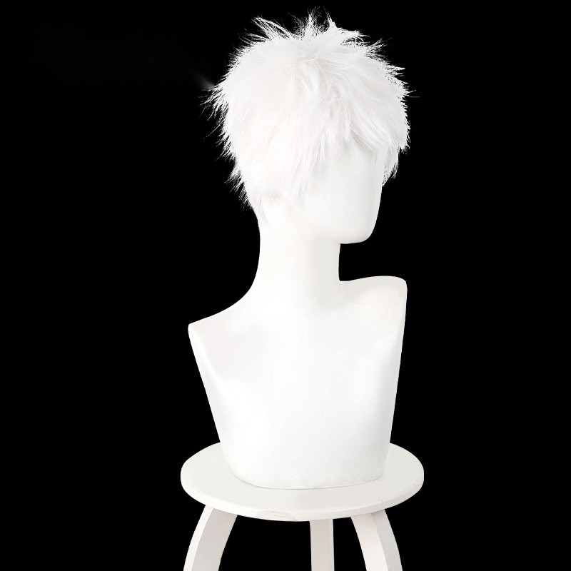Hikaru Indou White Short Flipped Teased Cosplay Wig for The Summer Hikaru Died - 591B - Image 2